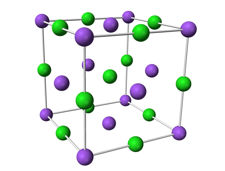 Набор кристаллических решеток оксида углерода,поваренной соли 